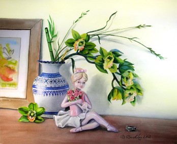 Картина акварелью Балерина и колечко