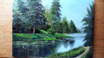 Картина маслом Летний лес