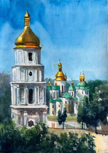 Картина акварелью Софіївська площа