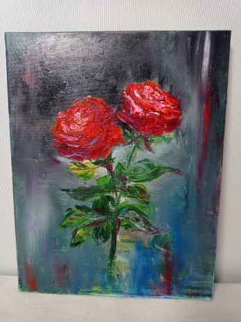 Картина маслом Розы
