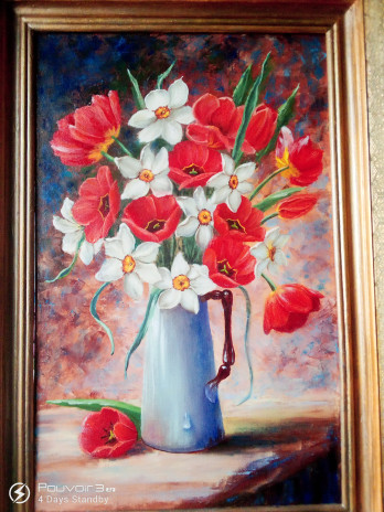 Картина маслом Весенние цветы