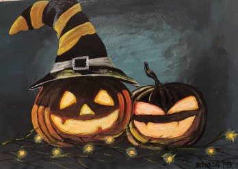 Картина акрилом Хеллоуин