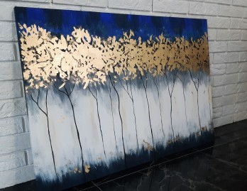 Картина акрилом Золотой лес