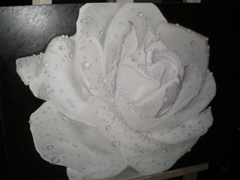 Картина маслом Белая роза