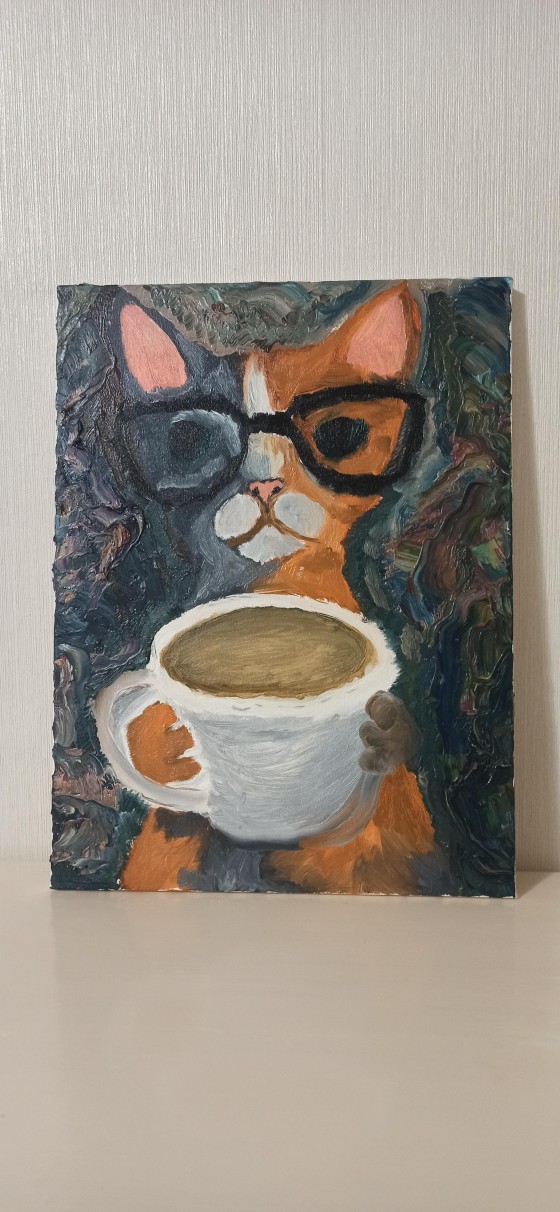 Картина маслом Котику