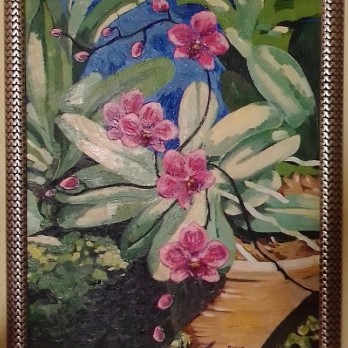 Картина маслом "Орхідея"