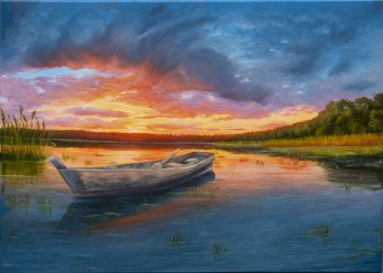 Картина маслом Лодка