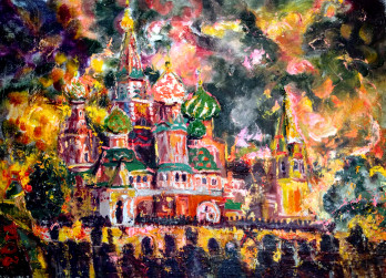 Картина маслом Украинский бунт возле Кремля