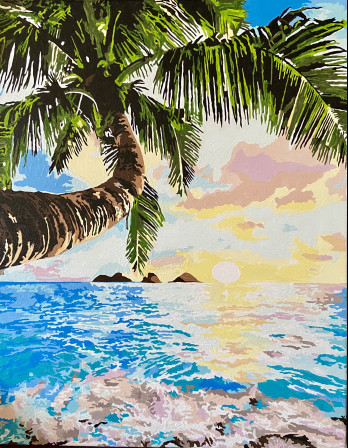 Картина акрилом Пальма