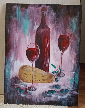 Картина акрилом Натюрморт с вином