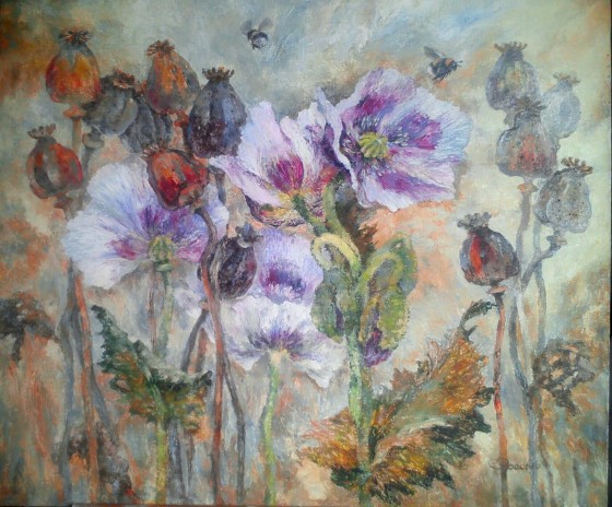 Картина акрилом Отцветает лето