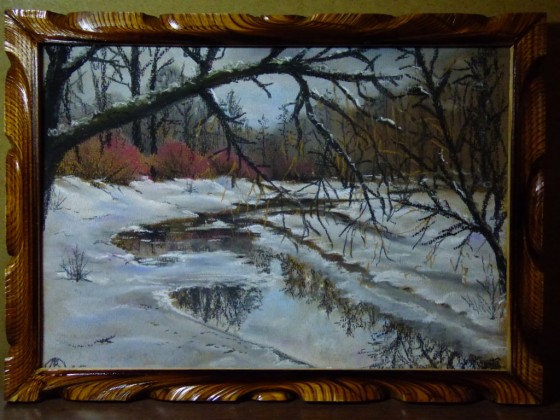 Картина пастелью Скоро весна