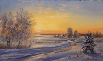 Картина маслом Зимнее утро