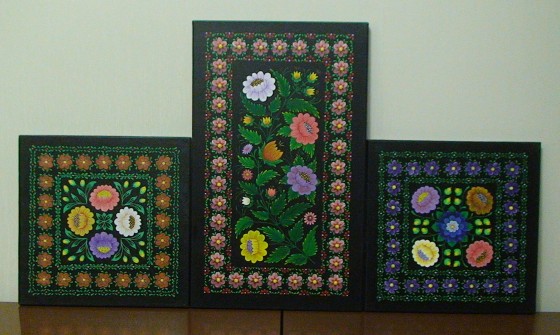 Картина акрилом Mallow - triptych