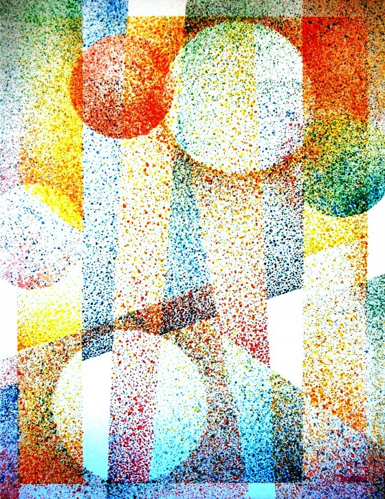 Картина акварелью Солнечный космос