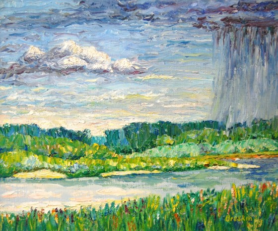 Картина маслом Летний дождь