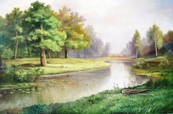 Картина маслом Розовое утро