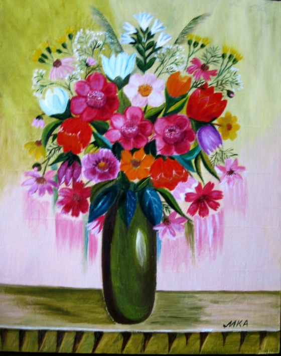 Картина маслом "Июльские мотивы"_цветы.