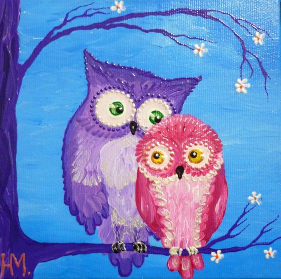 Картина акрилом Нежность