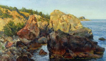 Картина маслом Закат на море