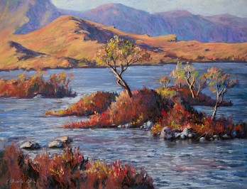 Картина пастелью Островки