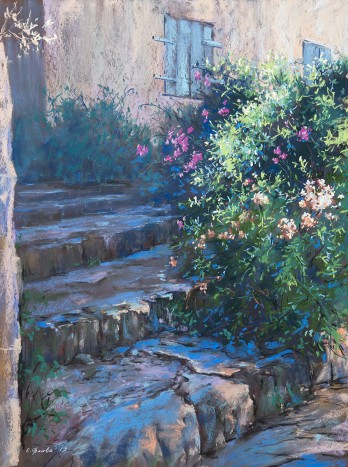 Картина пастелью Старые ступени