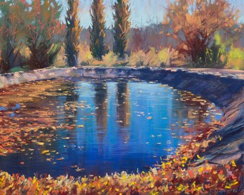 Картина пастелью Прудик в Коломенском