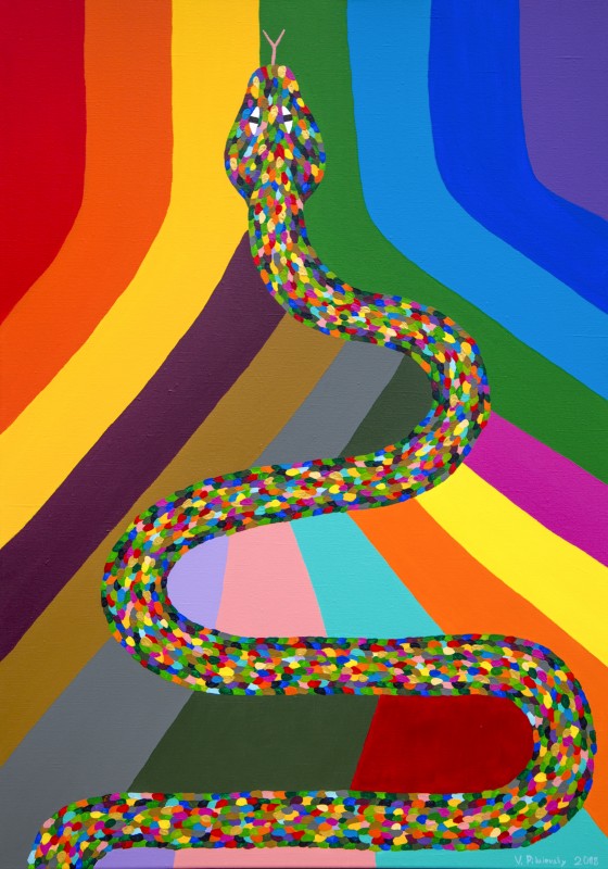 Картина акрилом В потоке вибраций