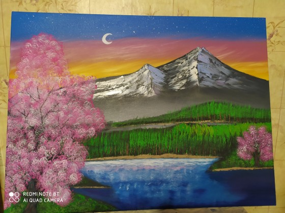 Картина маслом Картина маслом Сакура