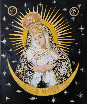 Картина маслом Остробрамская икона Богородицы