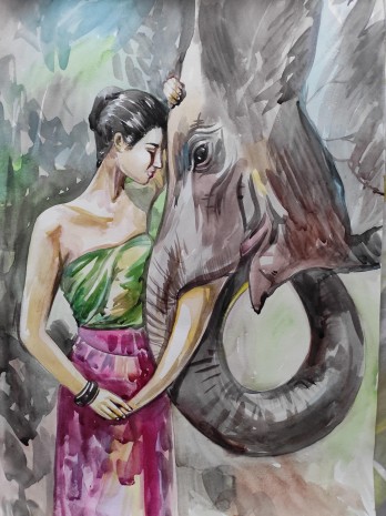 Картина акварелью Тайланд