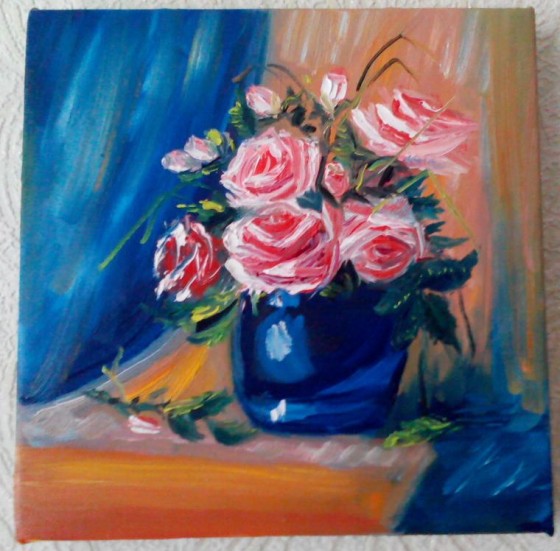 Картина маслом Розы