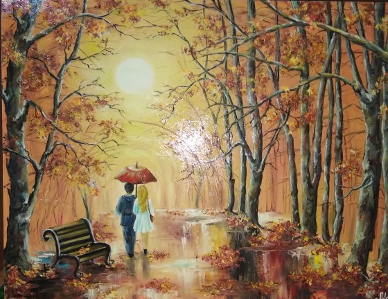 Картина маслом Осень