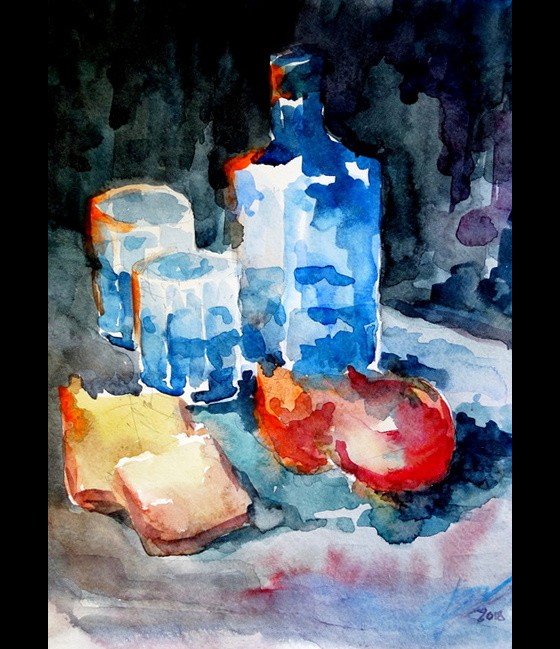 Картина акварелью Vospominaniia