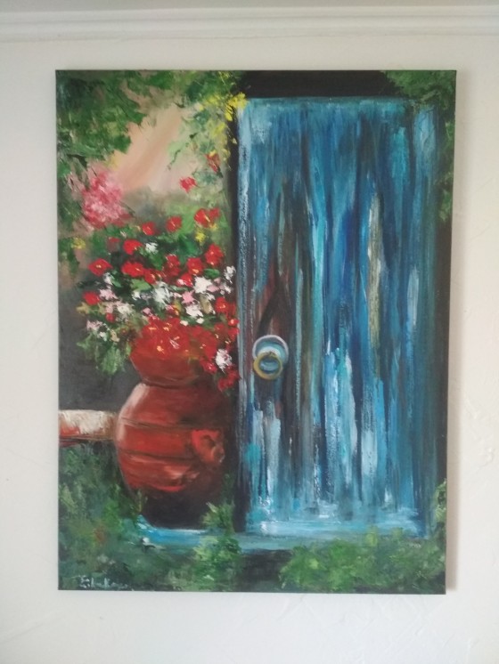 Картина маслом Средиземноморский дворик 