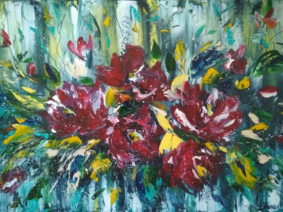 Картина маслом Осенние цветы