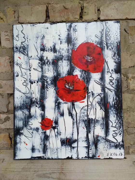 Картина маслом Маки