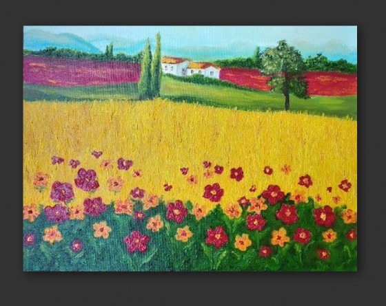 Картина маслом Пшеничное поле