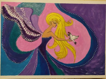 Картина акрилом Нежность. Tenderness