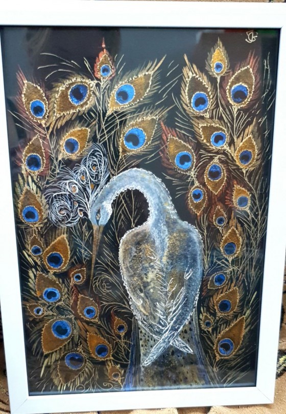 Картина в смешанной технике Жар-птица