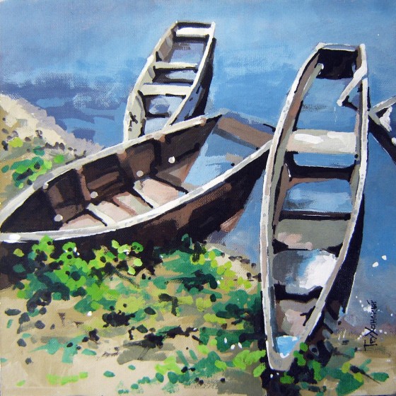 Картина акрилом Отдых на пенсии