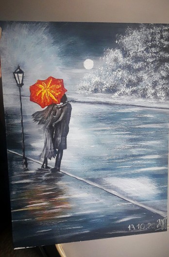 Картина акрилом Любов серед вулиць