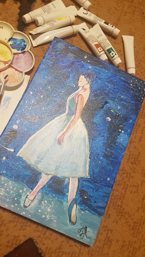 Картина акрилом Балерина