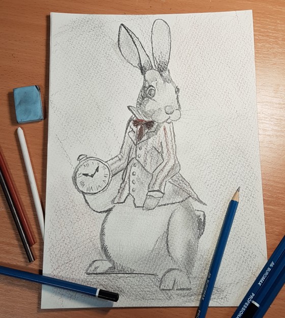 Картина карандашом Кролик