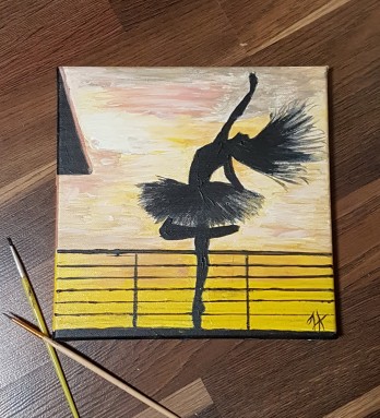 Картина акрилом Балерина