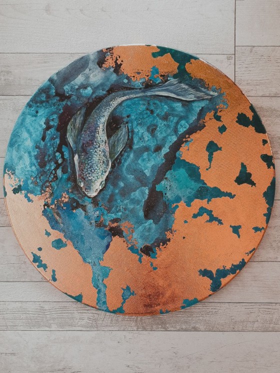 Картина в смешанной технике Рыбка