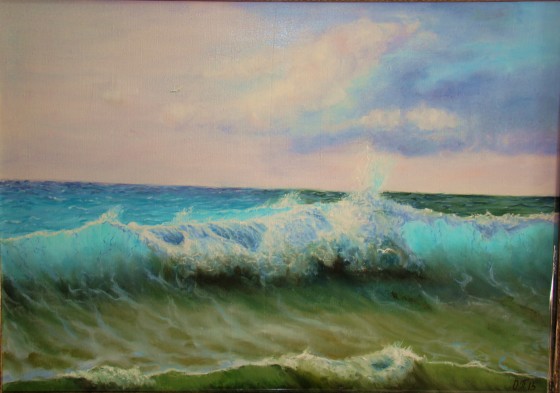 Картина маслом волна