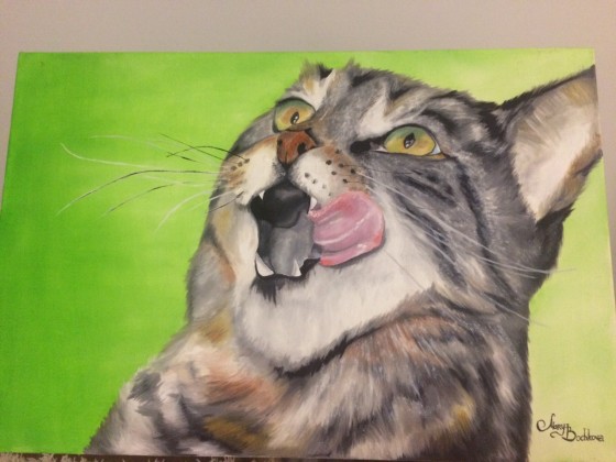 Картина маслом Кот.  Желание