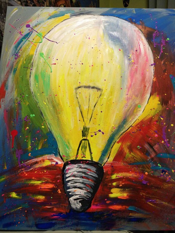 Картина акрилом Лампочка