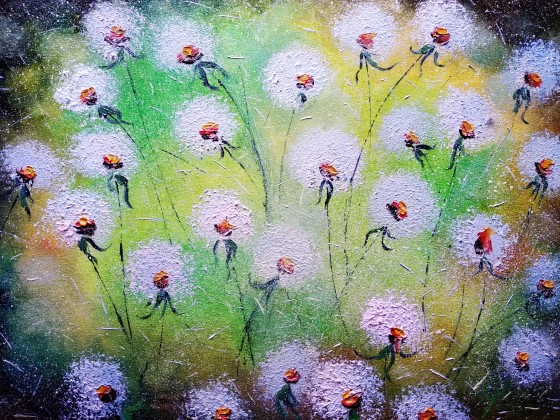 Картина маслом Одуванчики